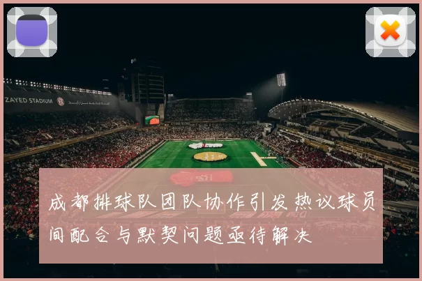 成都排球队团队协作引发热议球员间配合与默契问题亟待解决